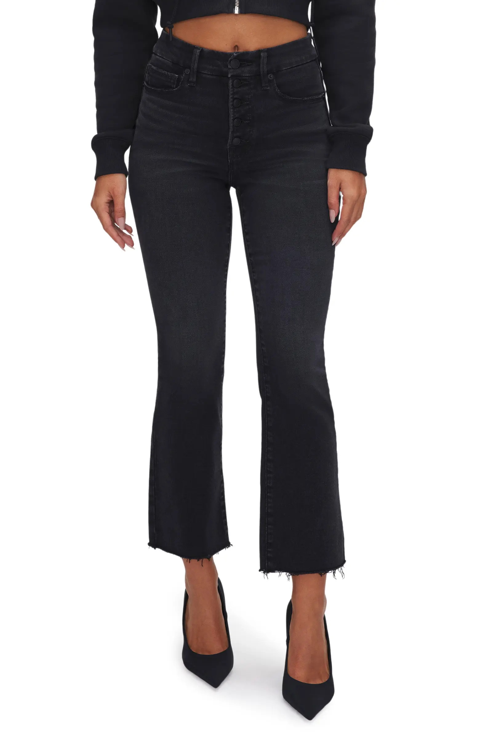 Good Legs Button Fly Crop Mini Bootcut Jeans | Nordstrom