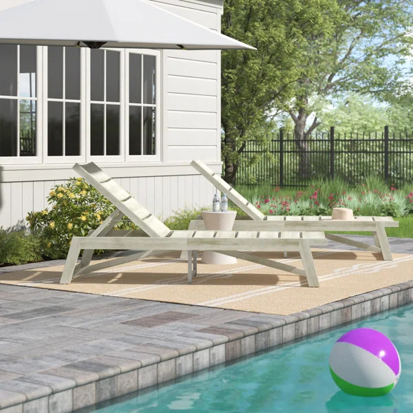 Vinita Outdoor Acacia Chaise Lounge Set | Wayfair North America