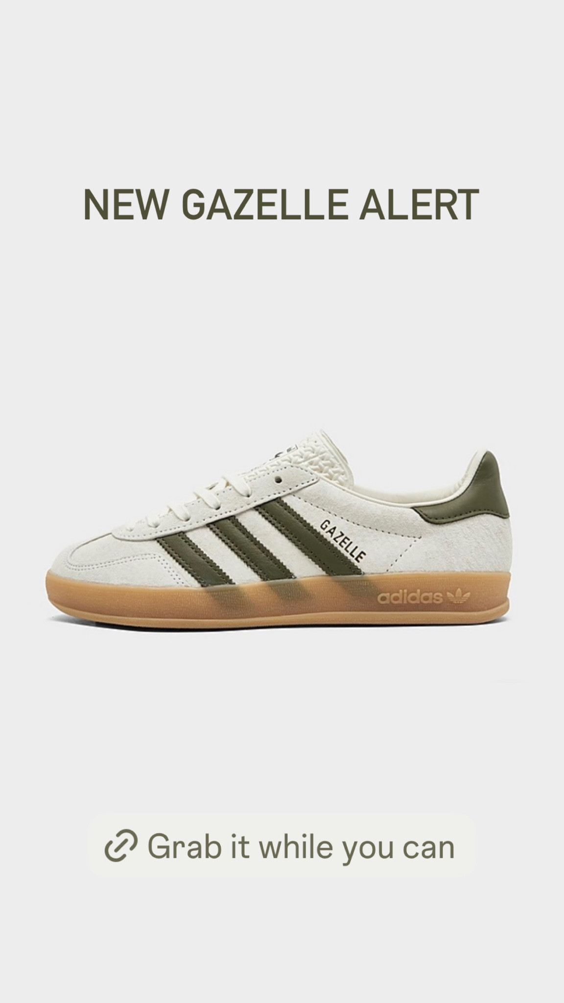 New Gazelle alert 💚 The prettiest neutral sneaker with a pop of olive. Olive is trending for fall and a great color for year round. Grab it before it sells out. I size down a full size in Gazelle. 

Adidas Gazelle, Adidas sneakers, fall shoes, neutral sneakers, beige sneakers, fall outfits, The Stylizt 






#LTKFindsUnder100 #LTKShoeCrush #LTKSeasonal
