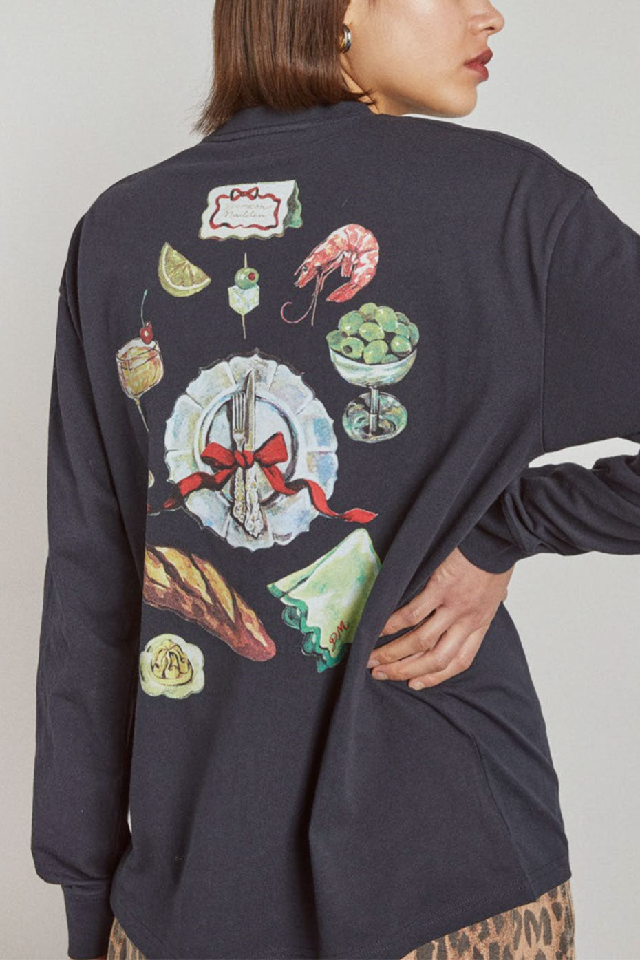 Damson Madder Black Dm Dinner Party Tee - Trouva | Trouva (Global)