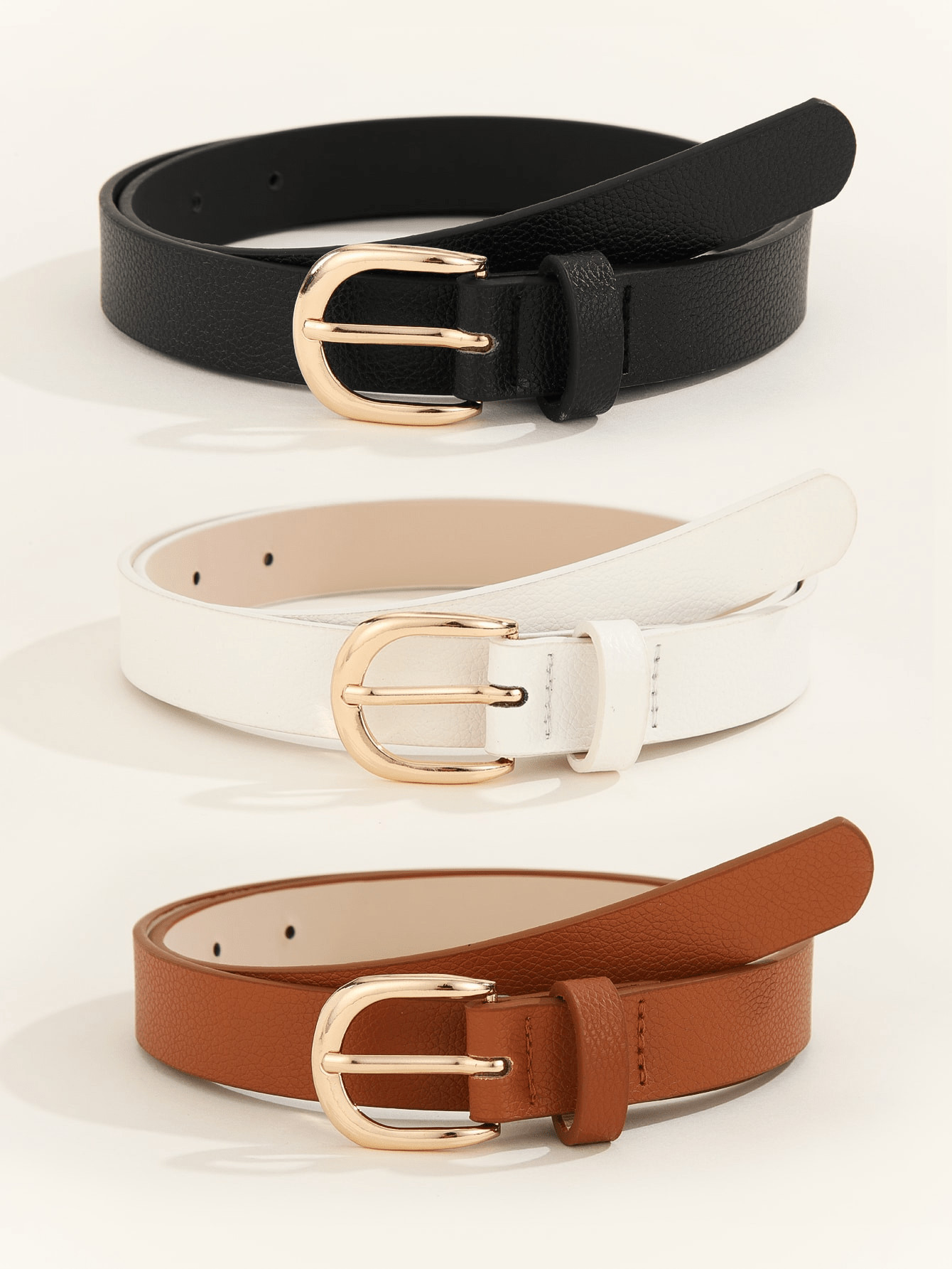 3pcs/Set Women's Metal Square Buckle Belt, Fashion Accessory For Daily Dressing With Dresses, Jea... | SHEIN
