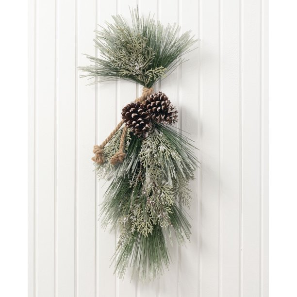Sullivans Artificial Ice Pine and Cedar Wall Swag 30"H Green - Walmart.com | Walmart (US)