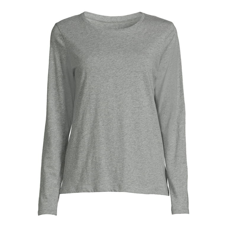 Time and Tru Women's Long Sleeve T-Shirt, Sizes S-XXXL | Walmart (US)