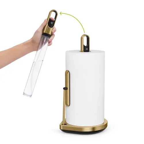 simplehuman paper towel holder with spray in Brass at Nordstrom | Nordstrom
