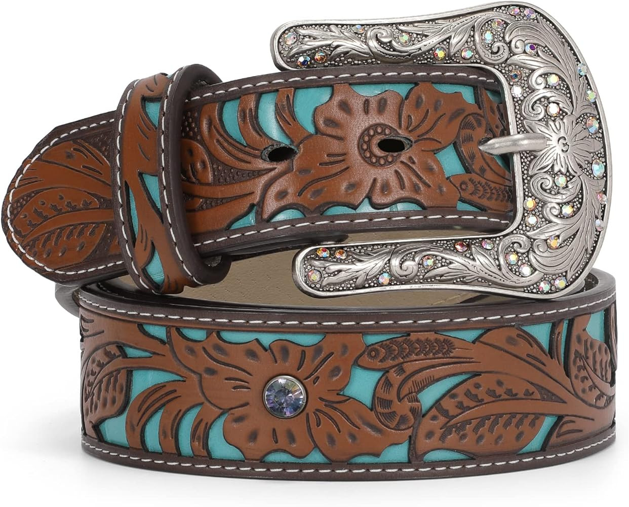 Western Belts for Women Cowgirl,Cowboy Bling Country Turquoise Belts for Jeans Pants Dresses | Amazon (US)