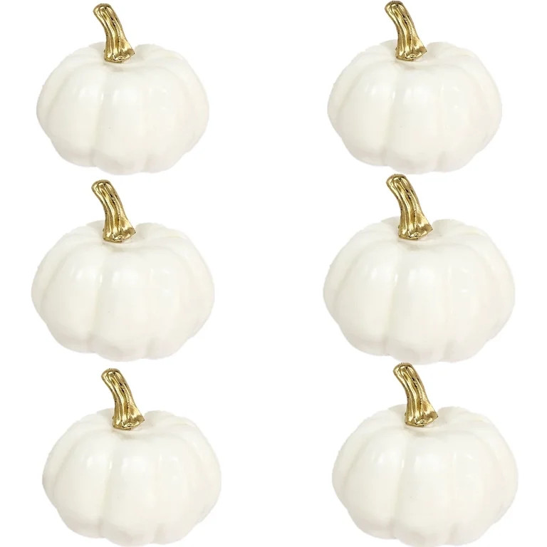 TETOU 6pcs Mini Pumpkins Artificial White Foam Pumpkins for Halloween Home Fall Thanksgiving Harv... | Walmart (US)