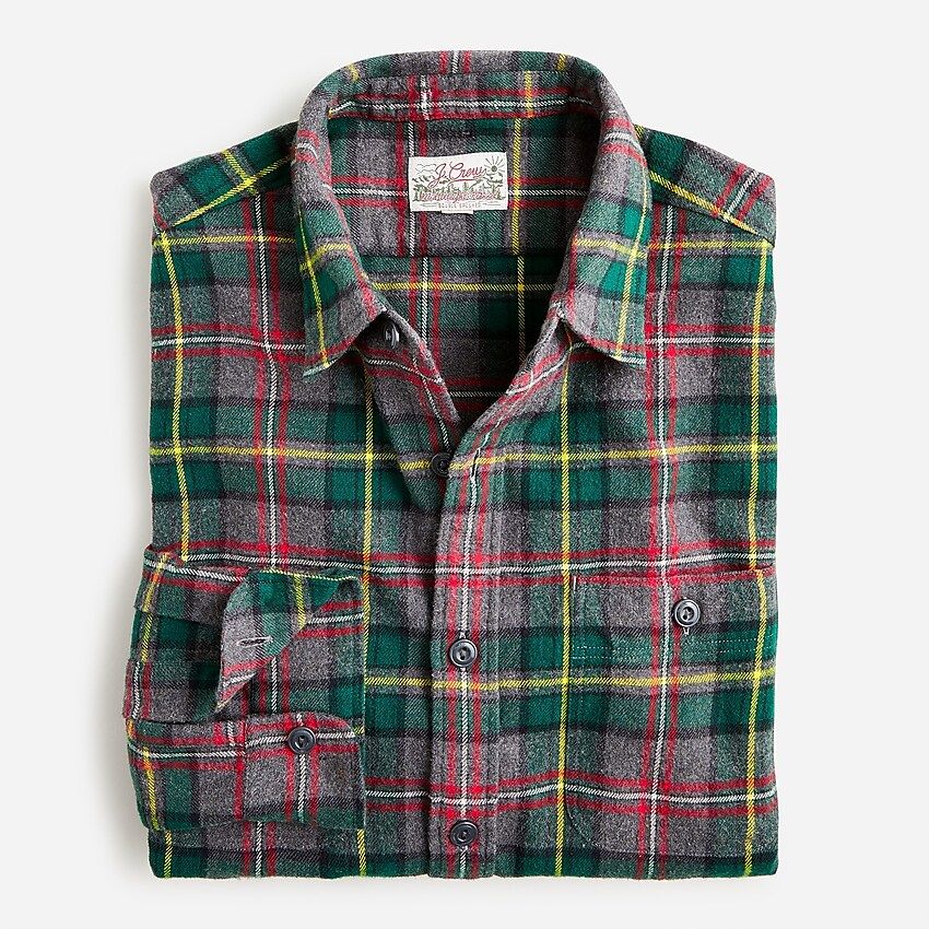 Midweight brushed flannel workshirt in regenerative cotton | J.Crew US