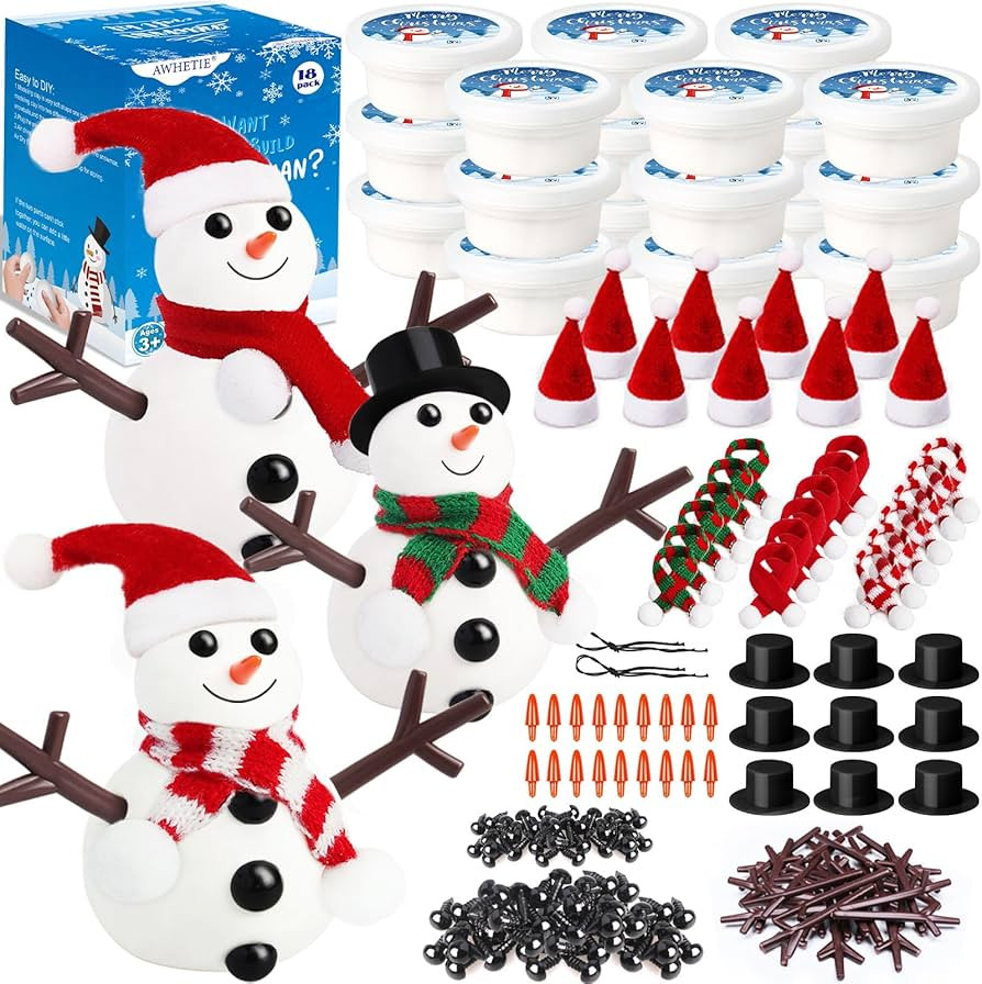 18 Pack Stocking Stuffers for Kids,Christmas Crafts for Kids Bulk,Build a Snowman Crafts Kit Mode... | Amazon (US)