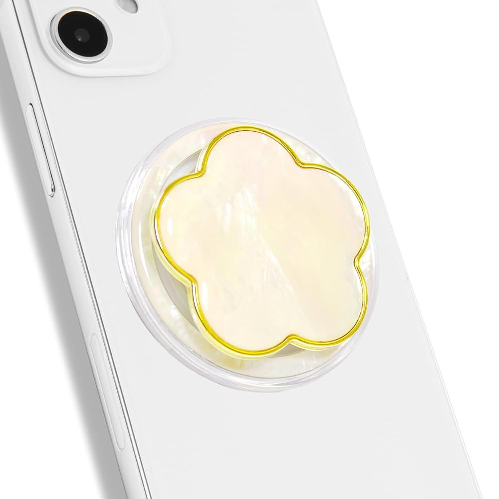 Mother of Pearl Daisy Floral Phone Grip & Stand - Elegant Adhesive & Magsafe Compatible Phone Hol... | Amazon (US)