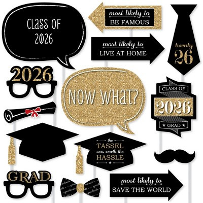 Big Dot of Happiness Gold Graduation Party - 2026 Grad Photo Booth Props Kit - 20 Count | Target