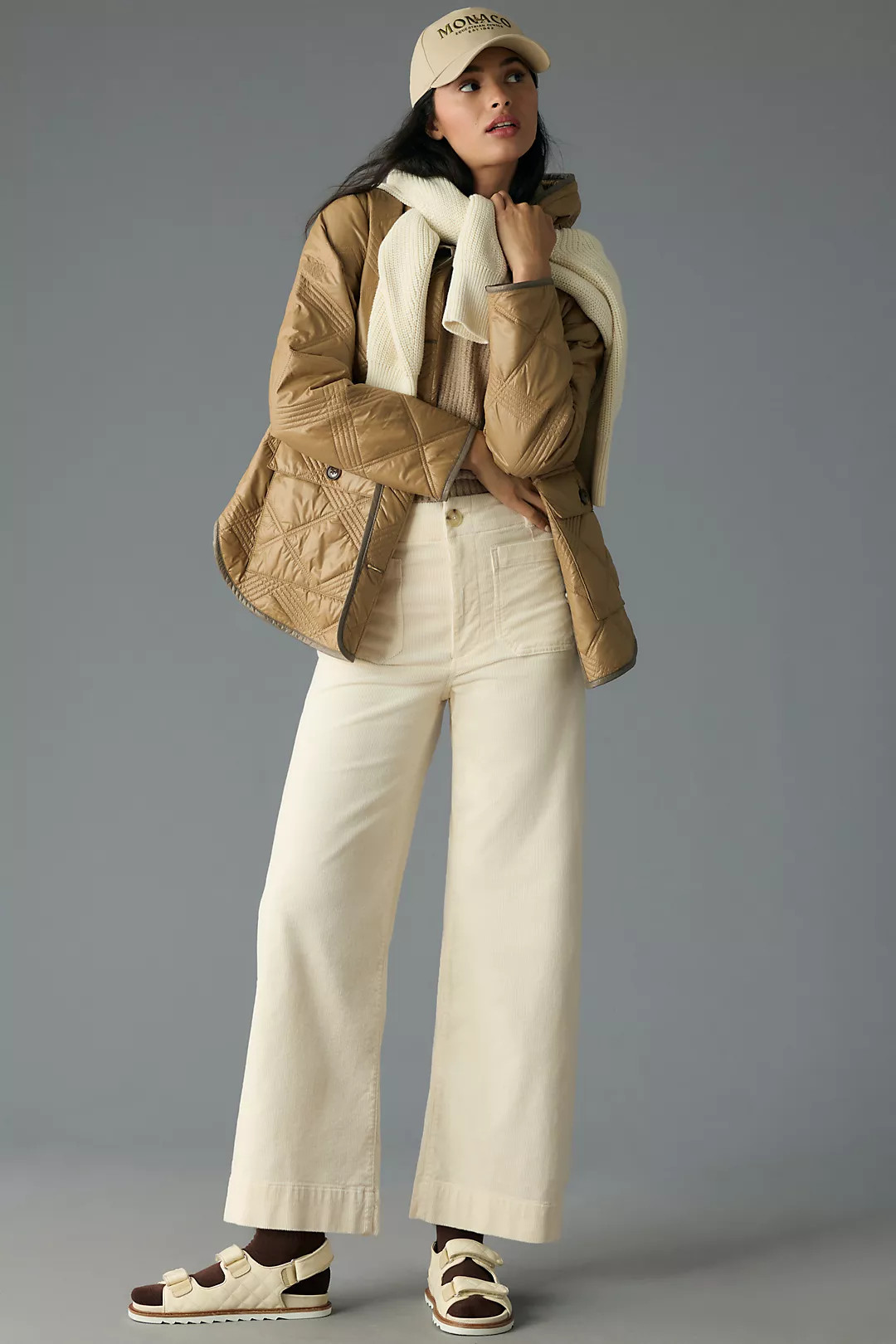 The Colette Cropped Wide-Leg Corduroy Pants by Maeve | Anthropologie (US)