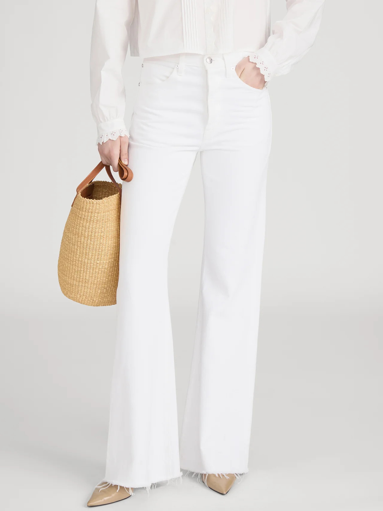 THE LAX WHITE RAW FRAY | Frame Denim