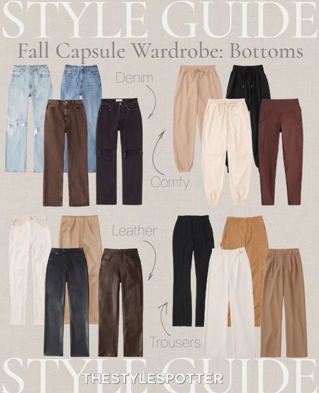 Build Your Fall Capsule Wardrobe: Bottoms 🍁 
Building a wardrobe with quality staples will give you endless outfit combinations. A range of colors and cuts will ensure hundreds of fun look. I’ve gathered my favorite bottoms for your fall and winter capsule wardrobe. Including jeans, comfy bottoms and sweatpants, leather pants, and trousers.
Shop the closet essentials 👇🏼 🍁 
P.S All of these Abercrombie & Fitch pieces are 20% off right now!

#LTKstyletip #LTKSeasonal #LTKunder100