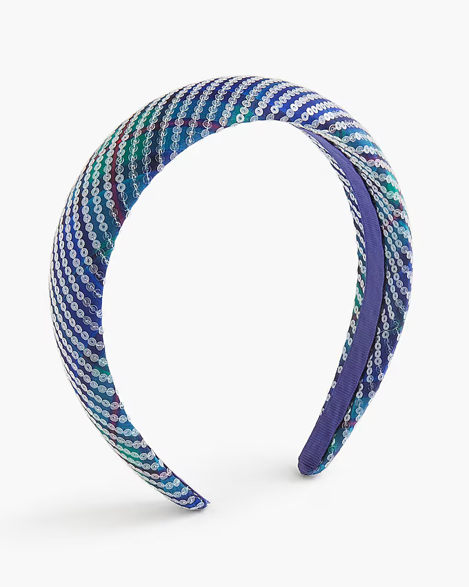 Sequin tartan puff headband | J.Crew Factory