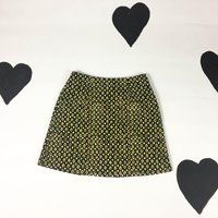 90S Allover Diamond Dot Print Sage Green & Brown Mini Skirt/A Line Grunge Avocado Clueless Delias Di | Etsy (US)