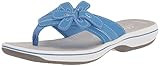 Clarks Brinkley Flora Flip-Flop, Blue Synthetic, 9 Medium | Amazon (US)