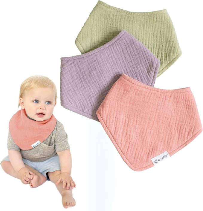 Drybble Waterproof Muslin Bandana Baby Bibs - 100% Organic Cotton Exterior - Ultra Absorbent 4 La... | Amazon (US)