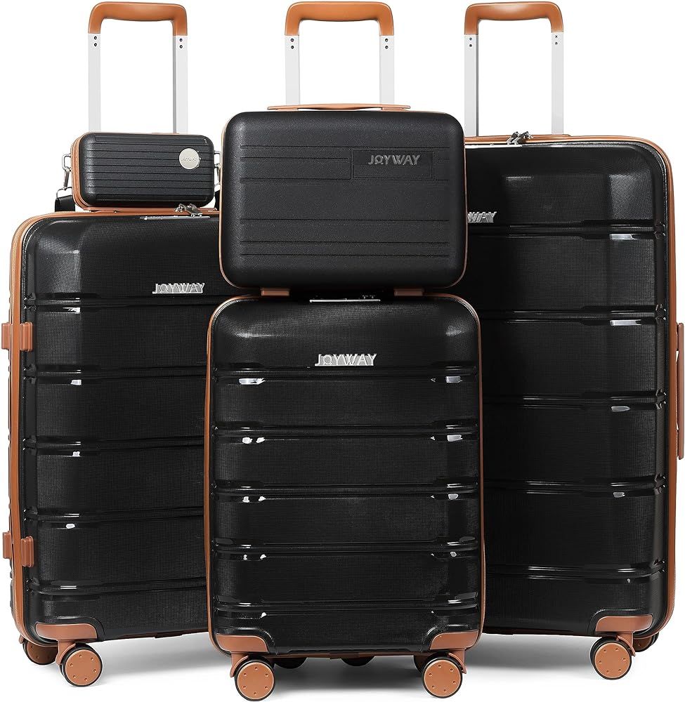 Joyway Luggage 5 Piece Sets， Lightweight Rolling Hardside Travel Luggage with TSA Lock，Luggag... | Amazon (US)