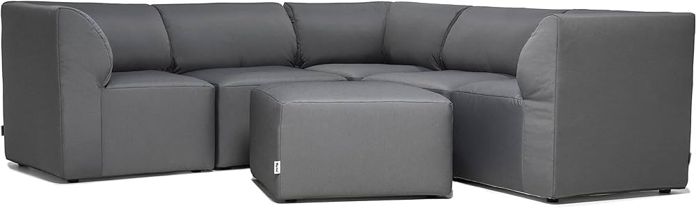 Big Joe Patio 6 Piece Outdoor Sectional, Durable Weather Resistant Fabric, Granite Bask | Amazon (US)