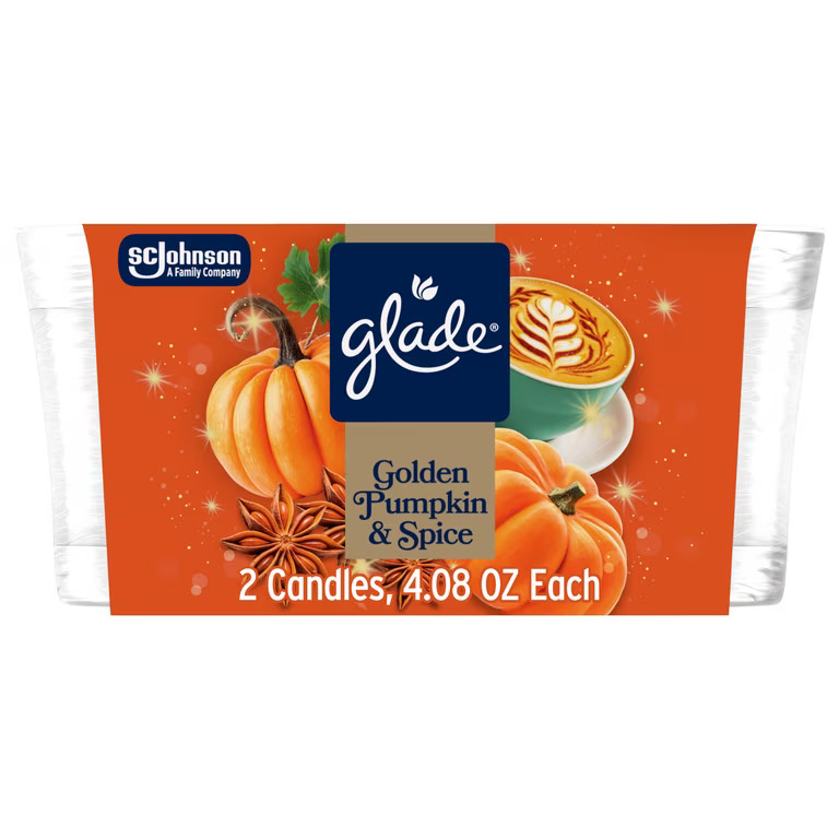 Glade\u00ae Candle Jar, Christmas Holiday Pumpkin & Ginger, 4.08oz., 2 Count | Walmart (US)