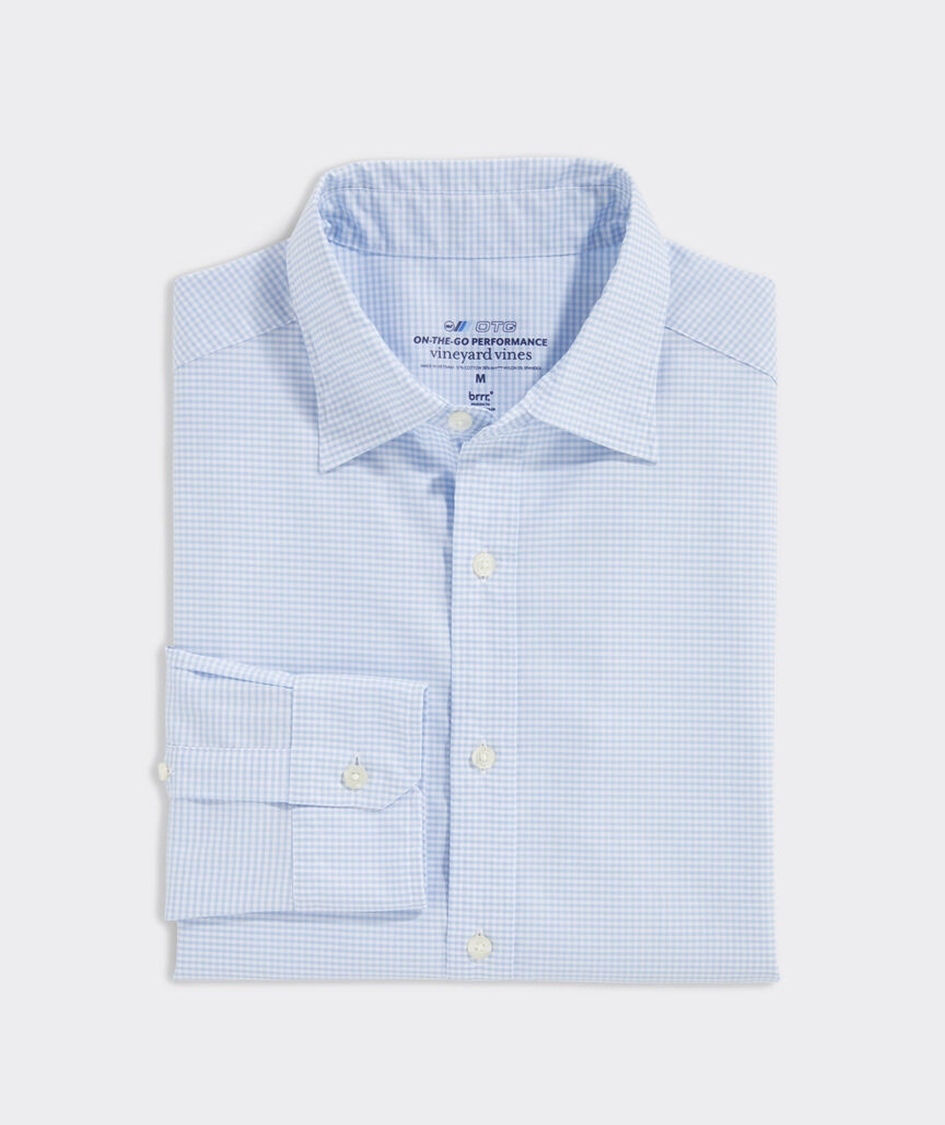 On-The-Go brrrº Gingham Spread Collar Shirt | vineyard vines
