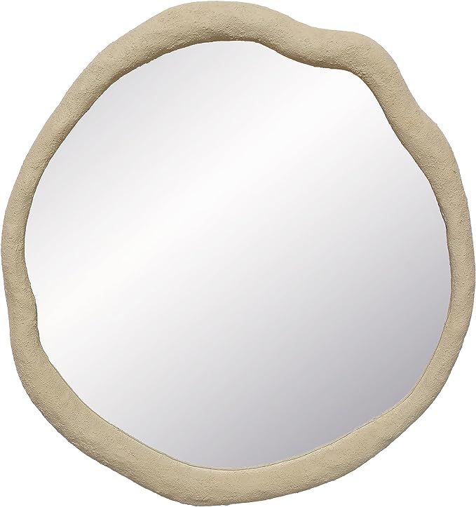 Bloomingville Polyresin Framed Organic Shaped Wall Mirror, Cream | Amazon (US)