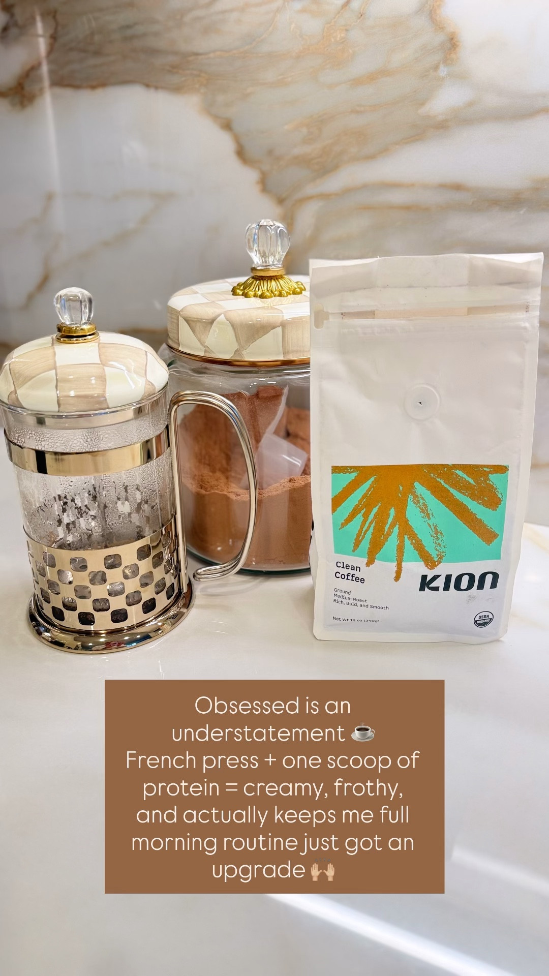 Obsessed is an understatement ☕️
French press + one scoop of protein = creamy, frothy, and actually keeps me full
morning routine just got an upgrade 🙌🏼


#LTKfoodie #LTKmomlife #LTKdayinmylife