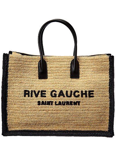 Rive Gauche Raffia & Leather Tote | Gilt