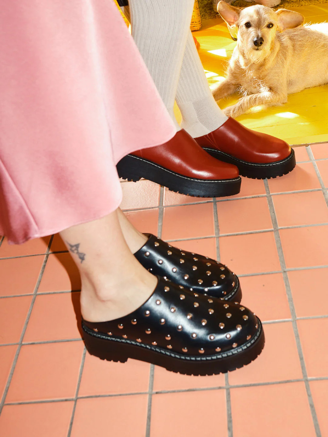 Lena Chunky Mule - Studs | Lisa Says Gah