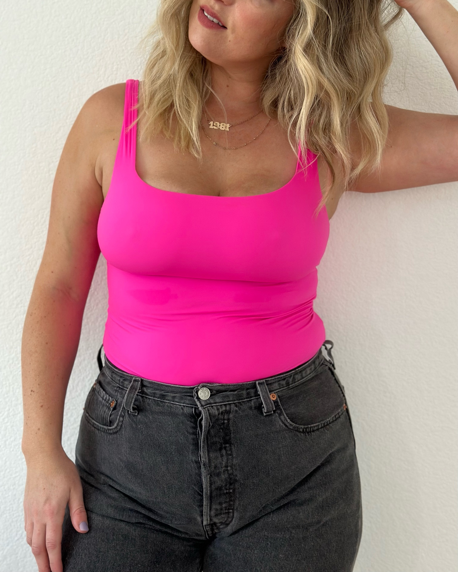 Skims dupe #bodysuit #midsize #barbie 

#LTKover40 #LTKcurves #LTKunder50