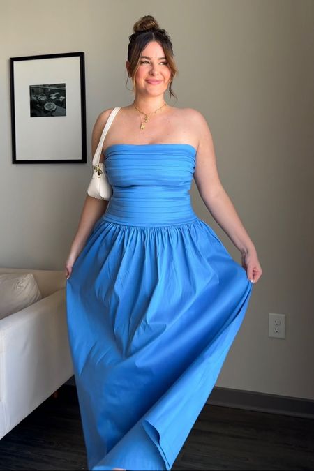 Abercrombie spring event and wedding guest dress with removable straps! I’m wearing a large tall🩵🦋 I’m 5’9” / 180lbs / 36DD 

#LTKwedding #LTKparties #LTKmidsize