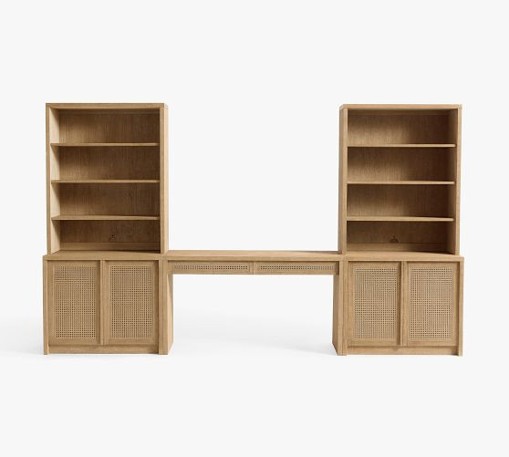 Marina Grand Cane Console Desk with Storage (126") | Pottery Barn (US)