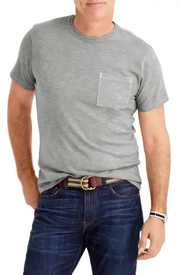 Men's J.crew Slim Fit Garment Dyed T-Shirt, Size Small - Grey | Nordstrom