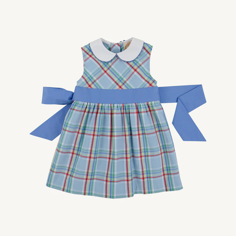 Sleeveless Cindy Lou Sash Dress - Kensington Court Plaid | The Beaufort Bonnet Company