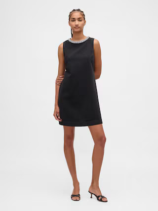 Jewel-Neck Mini Shift Dress | Gap (US)