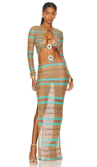 Allure Stripe Knitted Maxi Dress in Multi | Revolve Clothing (Global)