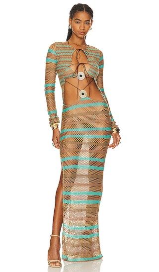 Allure Stripe Knitted Maxi Dress in Multi | Revolve Clothing (Global)