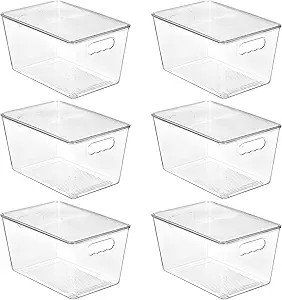 Vtopmart 6 Pack Clear Stackable Storage Bins with Lids, Large Plastic Containers with Handle for ... | Amazon (US)