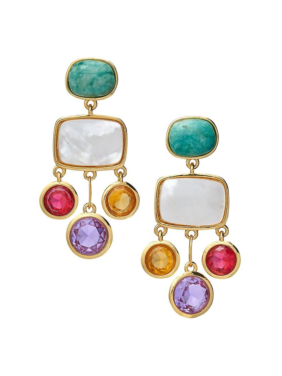 The Great Escape Parade 24K-Gold-Plated & Multi-Gemstone Drop Earrings | Saks Fifth Avenue