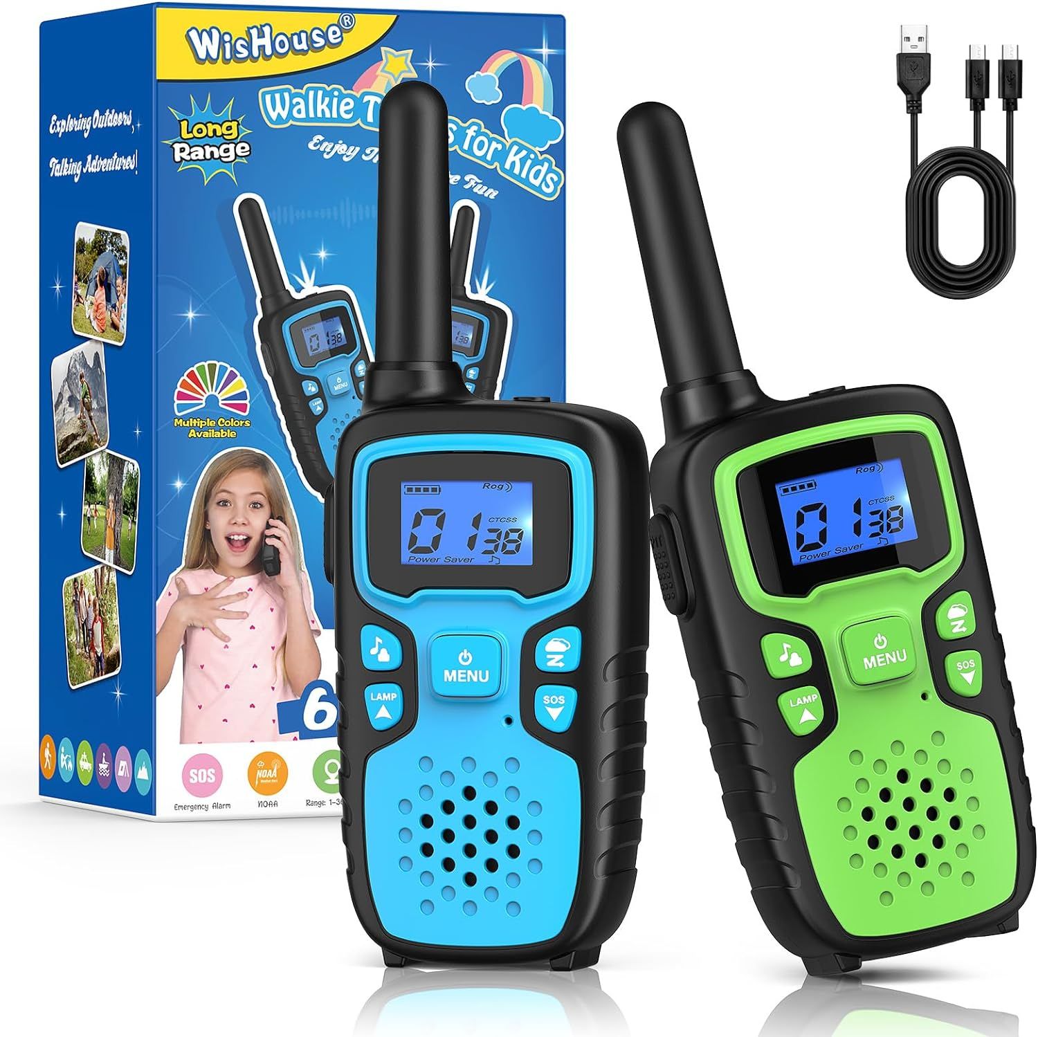 Walkie Talkies for Kids Rechargeable Long Range,WisHouse Xmas Birthday Gift for 3 4 5 6 7 8 Year ... | Amazon (US)