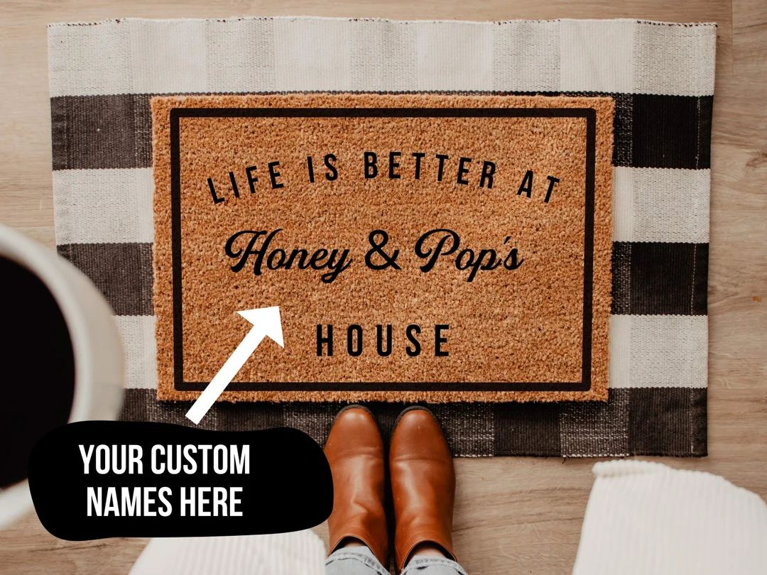Grandparent Gift Doormat for Grandparents With Custom Names - Etsy | Etsy (US)