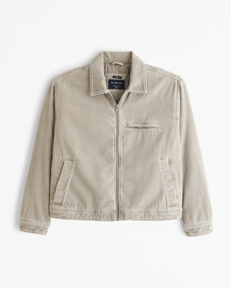 Men's Cropped Zip Workwear Jacket | Men's Coats & Jackets | Abercrombie.com | Abercrombie & Fitch (US)
