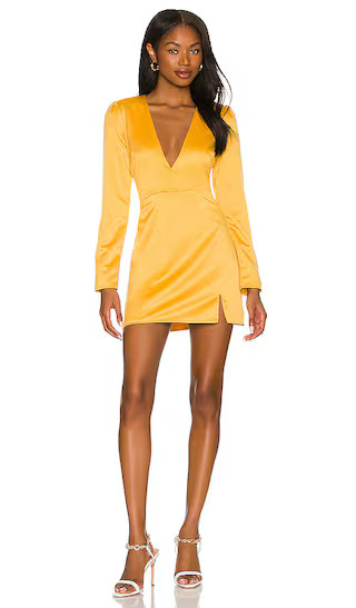Jewel Deep V Dress in Marigold | Revolve Clothing (Global)