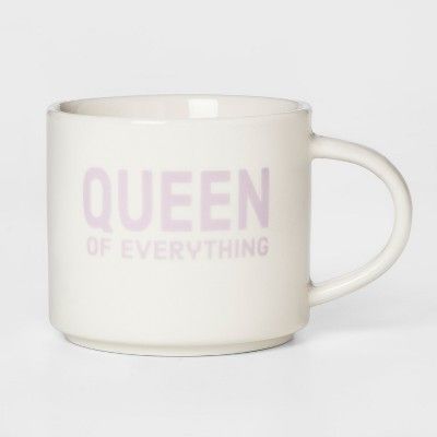 16oz Porcelain Queen Of Everything Mug White/Pink - Room Essentials™ | Target