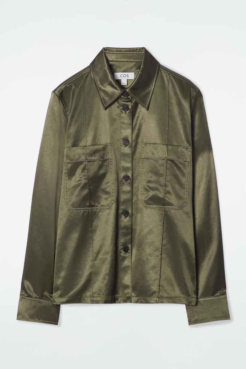 Regular Pintucked Satin Utility Shirt | COS UK