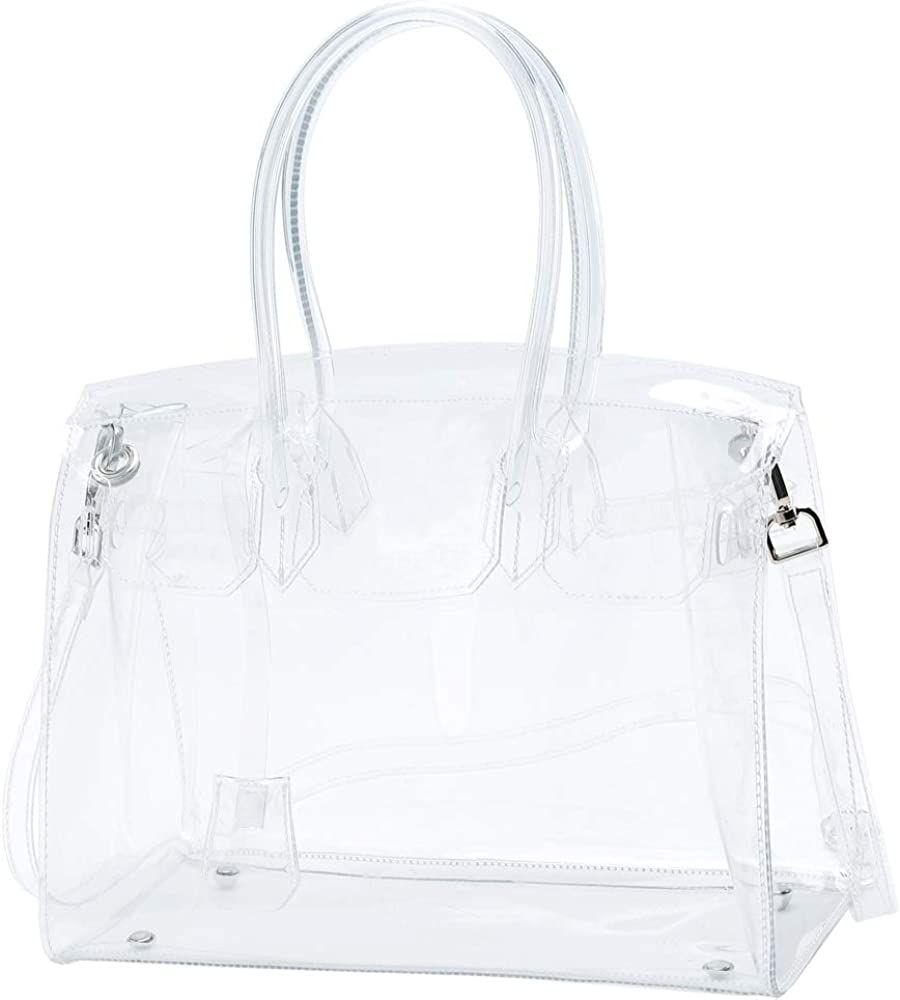 Torostra Fashion Clear PVC Purse Bags for Womens See Through Plastic Bag for Working Waterprof Trans | Amazon (US)