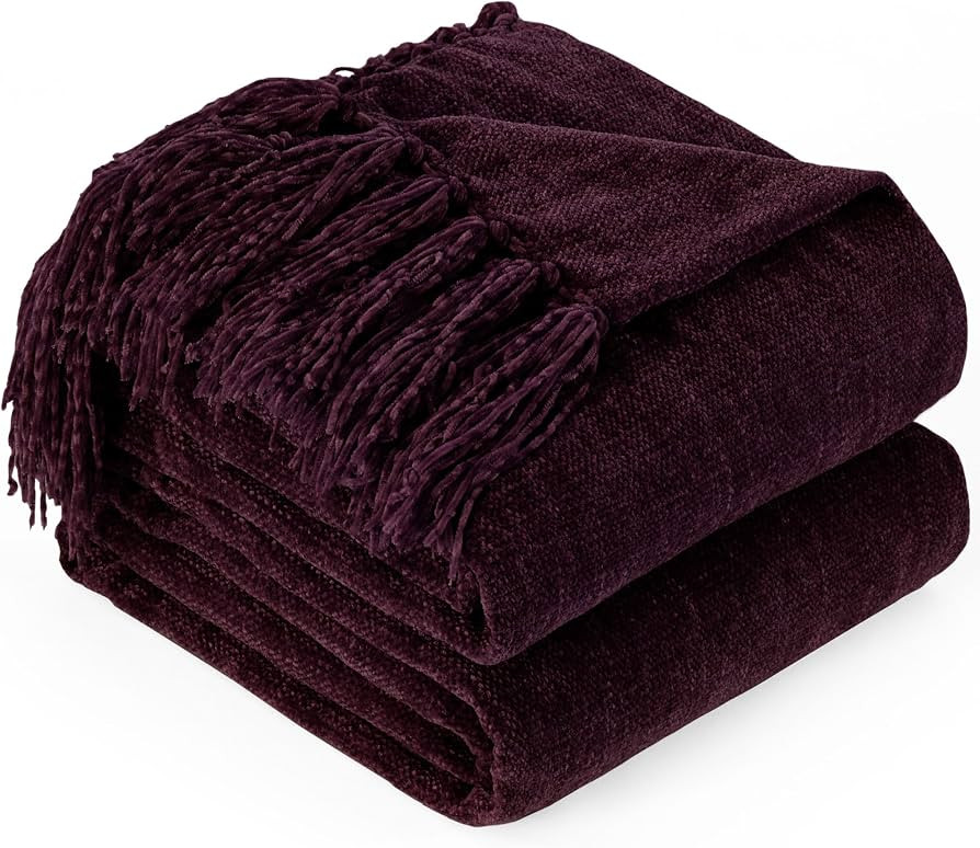 Chenille Throw Blanket for Couch - Soft Knit Blankets 50"X60" | Amazon (US)