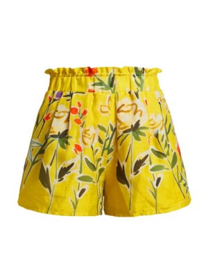Silvia Tcherassi Adelson Linen Shorts ~ Yellow Floral ~ M $350 NWT Current...  | eBay | eBay US