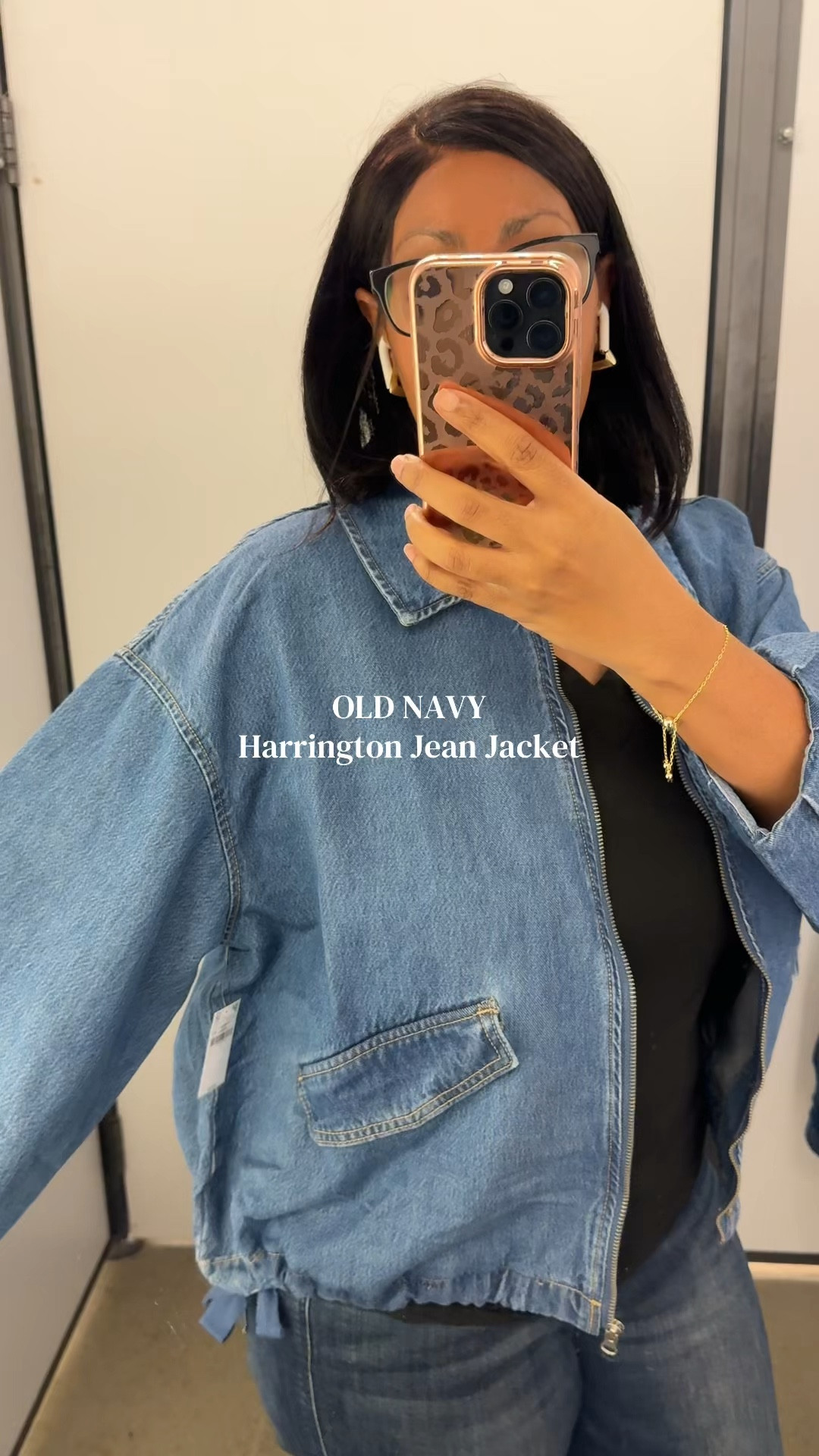 It’s like a denim bomber jacket. I’d size up one for a more relaxed fit 

#LTKootd #LTKSeasonal #LTKMidsize