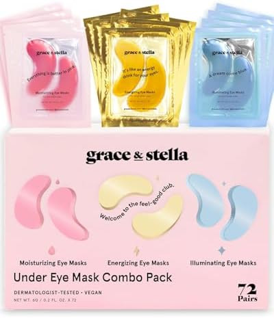 grace & stella Under Eye Mask - Reduce Dark Circles, Puffy Eyes, Undereye Bags, Wrinkles - Gel Un... | Amazon (US)